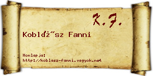 Koblász Fanni névjegykártya