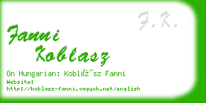 fanni koblasz business card